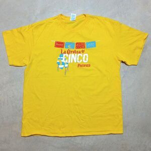 Pacifico Cerveza Beer T-shirt Size XL Yellow Cinco de Mayo Mexico Anchor